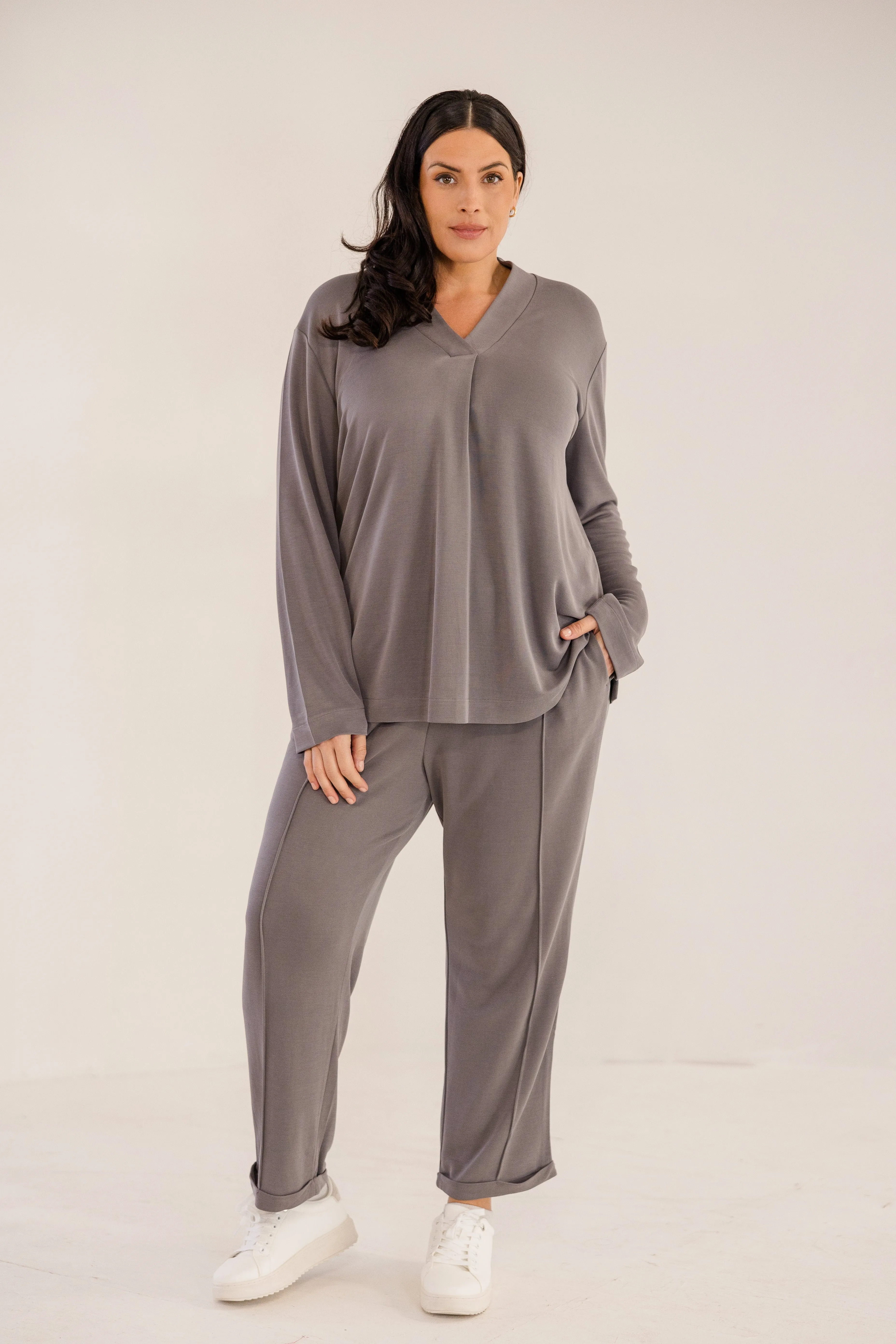 Bowery Wide V-Neck Tunic, Castle Rock