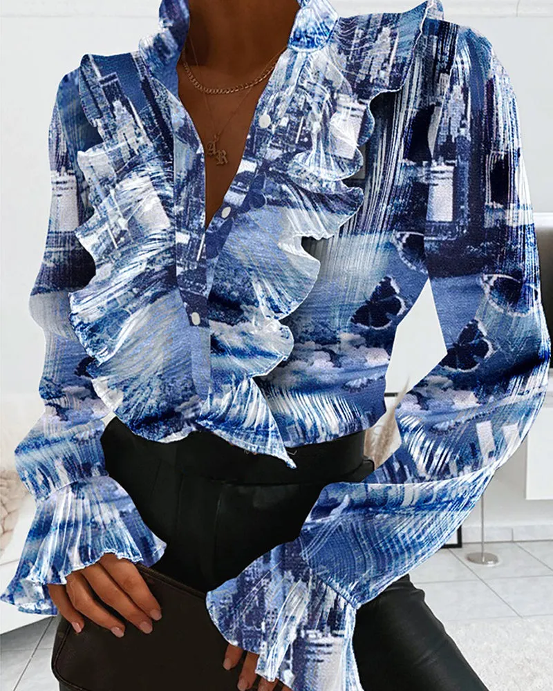 Julia Fashion - Fashion Spring Summer Flare Sleve Casual Shirts
