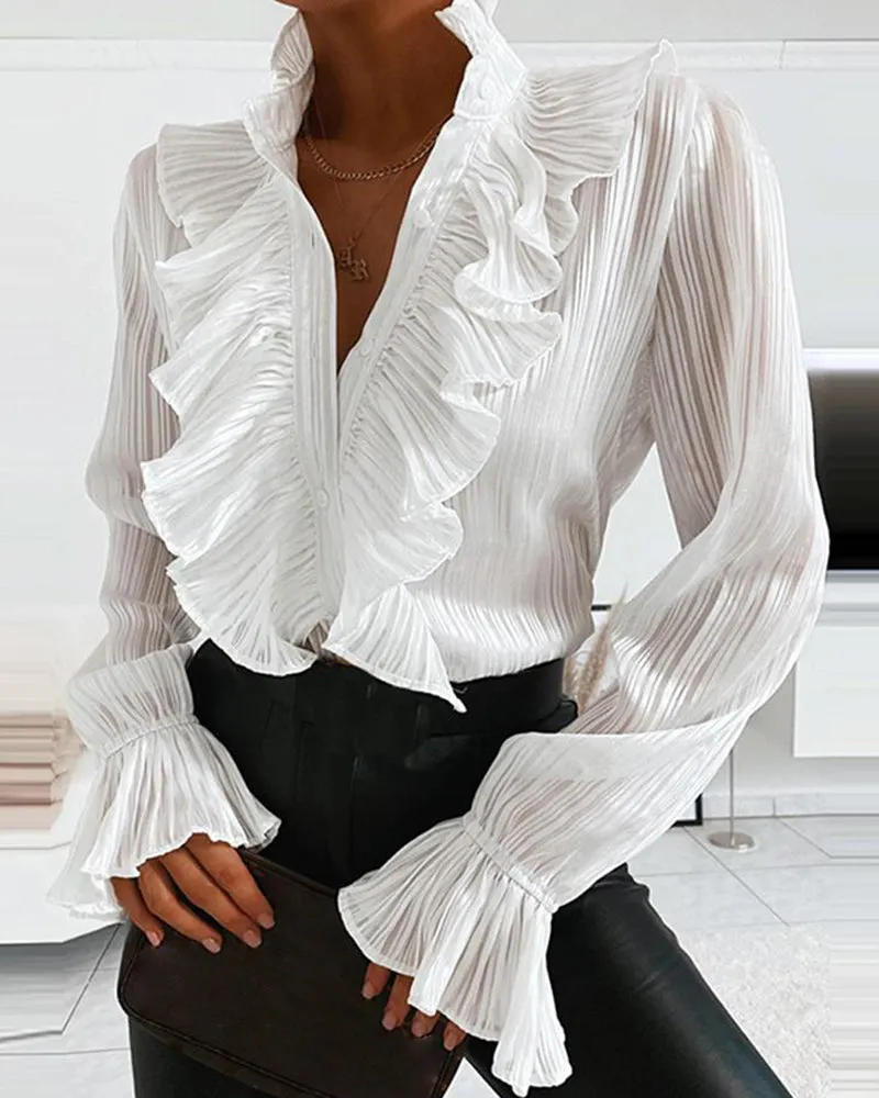 Julia Fashion - Fashion Spring Summer Flare Sleve Casual Shirts